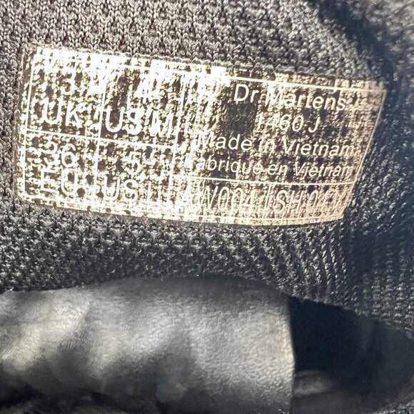 Dr. Martens 1460 J Women Size 5 Black Leather 8 Eye Side Zip Combat Boot - Picture 8 of 10